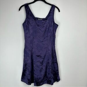 Byer California Dress Size Small Purple Floral Satin Whimsygoth Witchy Y2K Fairy